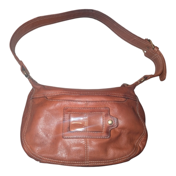 Fossil brown leather shoulder bag with ID holder,genuine leather, hobo style. - Picture 4 of 12